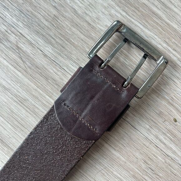 Vintage Post Card XS/S Italian Leather Belt Dark Brown‎ Double Prong Buckle main image 7
